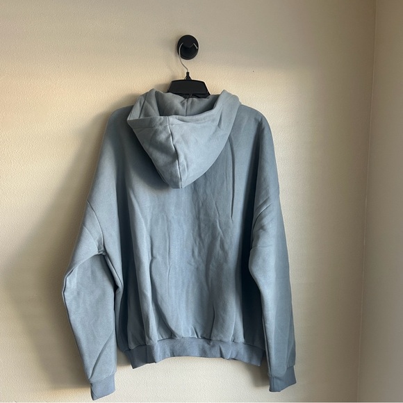 Comfit Gray Zip-Up Hoodie light blue Size Medium Very oversized unisex - Picture 4 of 7